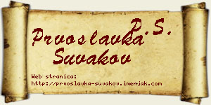 Prvoslavka Šuvakov vizit kartica